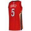 Herbert Jones New Orleans Pelicans Jordan Brand Unisex Swingman Jersey - Red - Detail View
