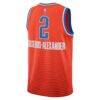 Shai Gilgeous-Alexander Oklahoma City Thunder Jordan Brand Unisex Swingman Jersey - Orange - Detail View