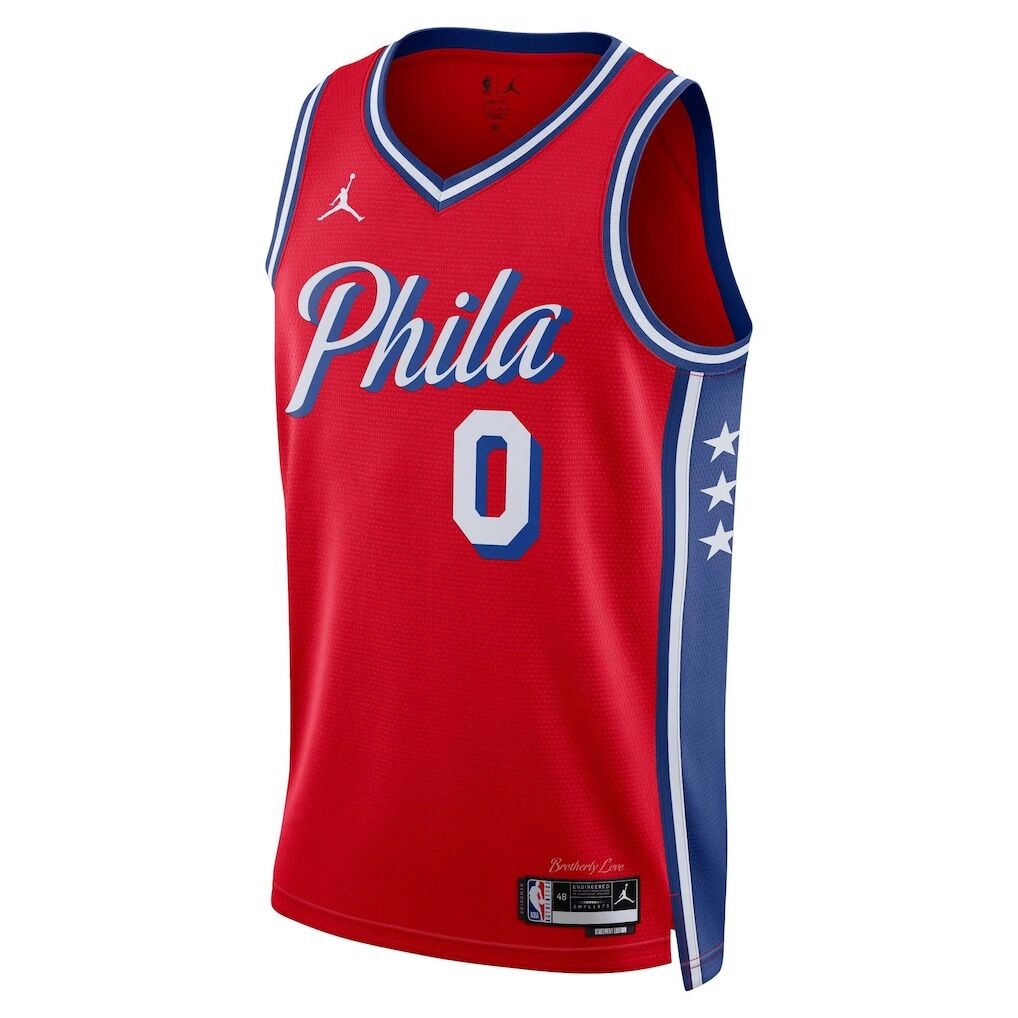 Tyrese Maxey Philadelphia 76ers Jordan Brand Unisex Swingman Jersey - Statement Edition