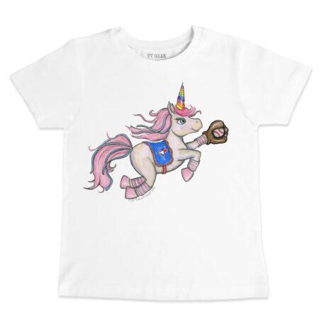 Toronto Blue Jays Tiny Turnip Youth Unicorn T-Shirt - White - Front View
