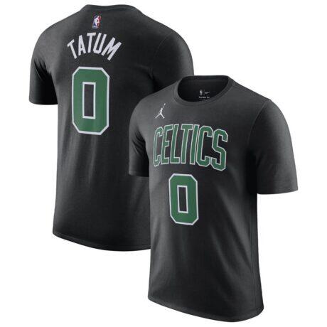 Jayson Tatum Boston Celtics Jordan Brand 2022/23 Statement Edition Name & Number T-Shirt - Black - Front View