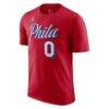 Tyrese Maxey Philadelphia 76ers Jordan Brand 2022/23 Statement Edition Name & Number T-Shirt - Red - Back View