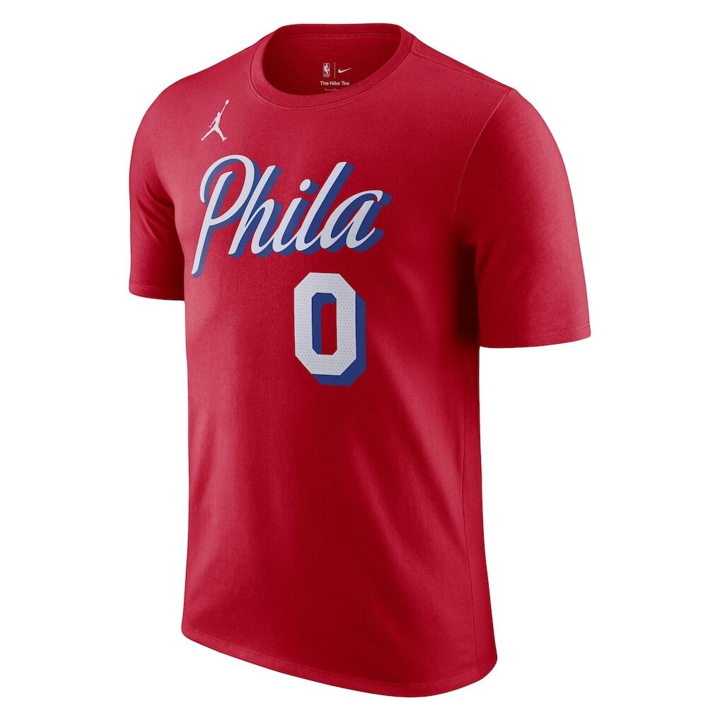 Tyrese Maxey Philadelphia 76ers Jordan Brand 2022/23 Statement Edition Name & Number T-Shirt