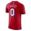 Tyrese Maxey Philadelphia 76ers Jordan Brand 2022/23 Statement Edition Name & Number T-Shirt - Red - Side View