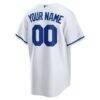 Kansas City Royals Nike Replica Custom Jersey - White - Detail View