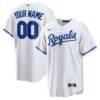 Kansas City Royals Nike Replica Custom Jersey - White - Front View