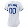 Kansas City Royals Nike Women's Replica Custom Jersey - White - Detail View