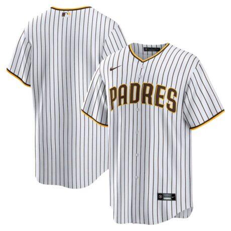 San Diego Padres Nike Home Blank Replica Jersey - White - Front View