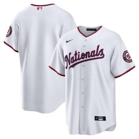 Washington Nationals Nike Home Blank Replica Jersey - White - Front View