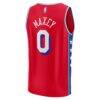 Tyrese Maxey Philadelphia 76ers Fashion7 Youth Fast Break Player Jersey - Red - Detail View