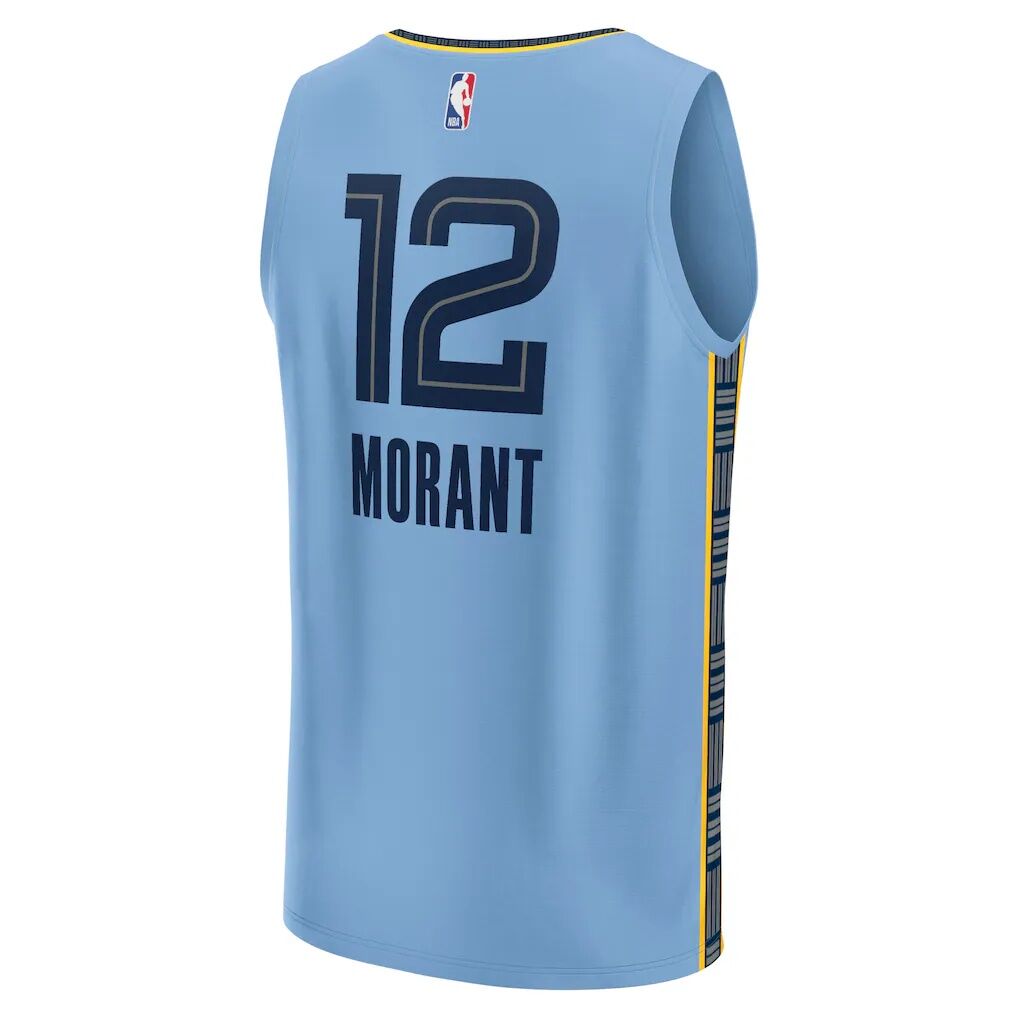 Ja Morant Memphis Grizzlies Fashion7 Fast Break Replica Player Jersey - Statement Edition - Light Blue