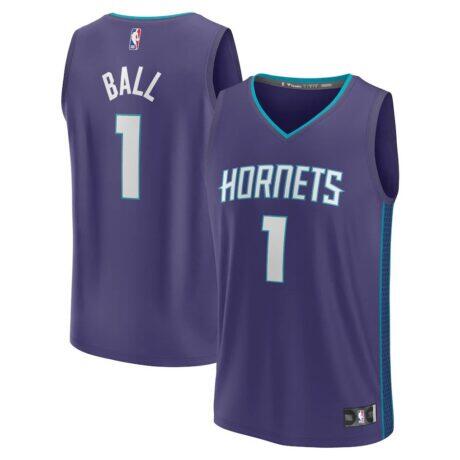 LaMelo Ball Charlotte Hornets Fashion7 Fast Break Replica Player Jersey - Purple - Front View