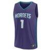LaMelo Ball Charlotte Hornets Fashion7 Fast Break Replica Player Jersey - Purple - Side View