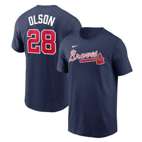 Matt Olson Atlanta Braves Nike Name & Number T-Shirt - Navy - Front View