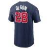 Matt Olson Atlanta Braves Nike Name & Number T-Shirt - Navy - Side View