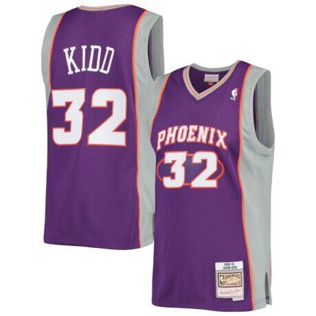 Jason Kidd Phoenix Suns Mitchell & Ness Big & Tall Hardwood Classics 2000/01 Swingman Jersey - Purple - Front View