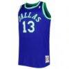 Steve Nash Dallas Mavericks Mitchell & Ness Big & Tall Hardwood Classics 1998/99 Swingman Jersey - Blue - Side View