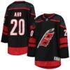 Sebastian Aho Carolina Hurricanes Youth Home Premier Player Jersey - Black - Front View