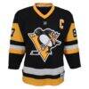 Sidney Crosby Pittsburgh Penguins Youth Captain Patch Home Replica Player Jersey - Black - Side View