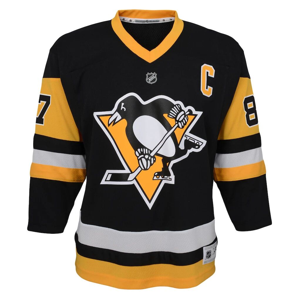 Sidney Crosby Pittsburgh Penguins Youth Captain Patch Home Replica Player Jersey