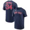David Ortiz Boston Red Sox Nike Name & Number Wordmark T-Shirt - Navy - Front View