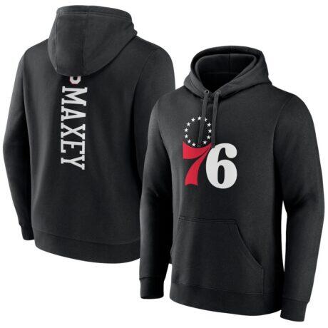 Tyrese Maxey Philadelphia 76ers Playmaker Pullover Hoodie - Black - Front View