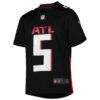 Drake London Atlanta Falcons Nike Youth Game Jersey - Black - Side View