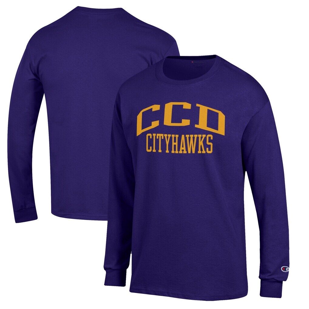 CCD CityHawks Champion Jersey Long Sleeve T-Shirt - Heather Purple