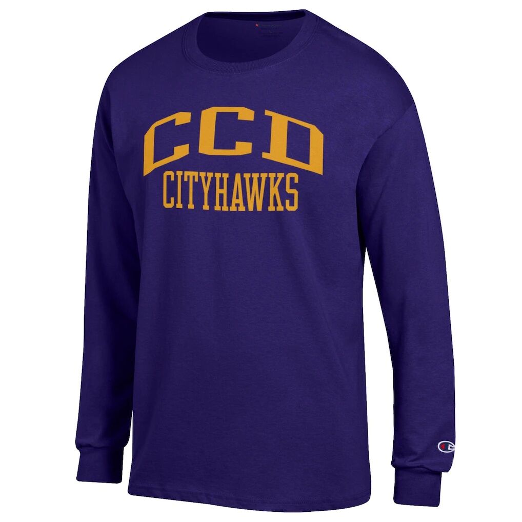 CCD CityHawks Champion Jersey Long Sleeve T-Shirt - Heather Purple