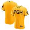 Pittsburgh Pirates Nike City Connect Authentic Jersey - Gold - Front View