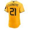 Roberto Clemente Pittsburgh Pirates Nike City Connect Authentic Player Jersey - Gold - Detail View