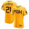 Roberto Clemente Pittsburgh Pirates Nike City Connect Authentic Player Jersey - Gold - Front View