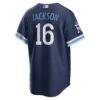 Bo Jackson Kansas City Royals Nike City Connect Replica Player Jersey - Navy - Detail View