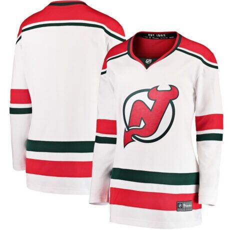 New Jersey Devils Fashion7 Women's Alternate Breakaway Jersey - White - Front View