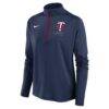 Minnesota Twins Nike Women's Pacer Dri-FIT Quarter-Zip Pullover - Navy - Side View