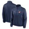 Houston Astros Nike Women's Rewind Splice Half-Zip Semi-Cropped Bubble Hem Sweatshirt - Navy - Front View