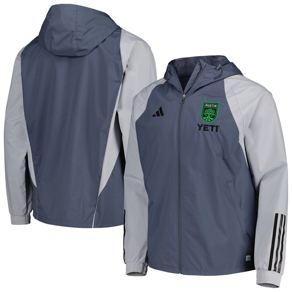 Austin FC adidas All-Weather Raglan Hoodie Full-Zip Jacket