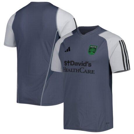 Austin FC adidas 2023 On-Field Training Jersey - Gray - Front View