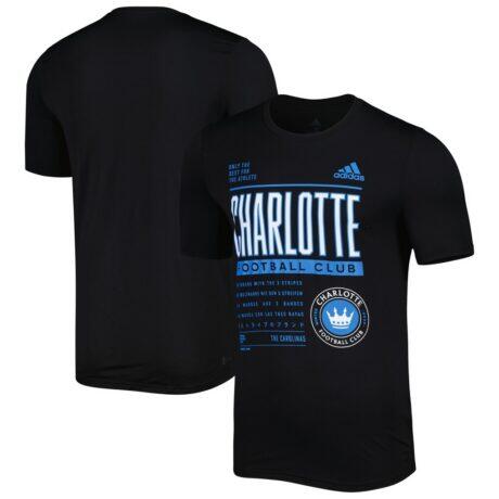 Charlotte FC adidas Club DNA Performance T-Shirt - Black - Front View
