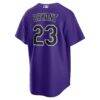 Kris Bryant Colorado Rockies Nike Alternate Replica Player Jersey - Purple - Detail View