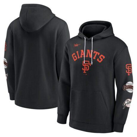 San Francisco Giants Nike Rewind Lefty Pullover Hoodie - Black - Front View