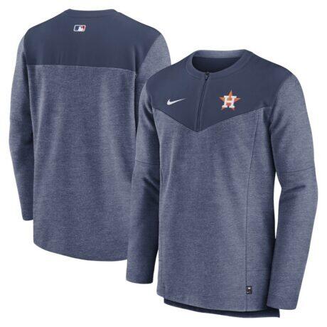 Houston Astros Nike Authentic Collection Game Time Performance Half-Zip Top - Navy - Front View