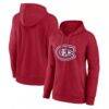 Montreal Canadiens Fashion7 Women's Primary Logo Fleece Pullover Hoodie - Red - Front View