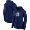 Winnipeg Jets Fashion7 Women's Primary Logo Fleece Pullover Hoodie - Navy - Front View