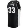 Tre Jones San Antonio Spurs Fashion7 Fast Break Replica Jersey - Black - Detail View