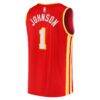 Jalen Johnson Atlanta Hawks Fashion7 Fast Break Replica Jersey - Red - Detail View