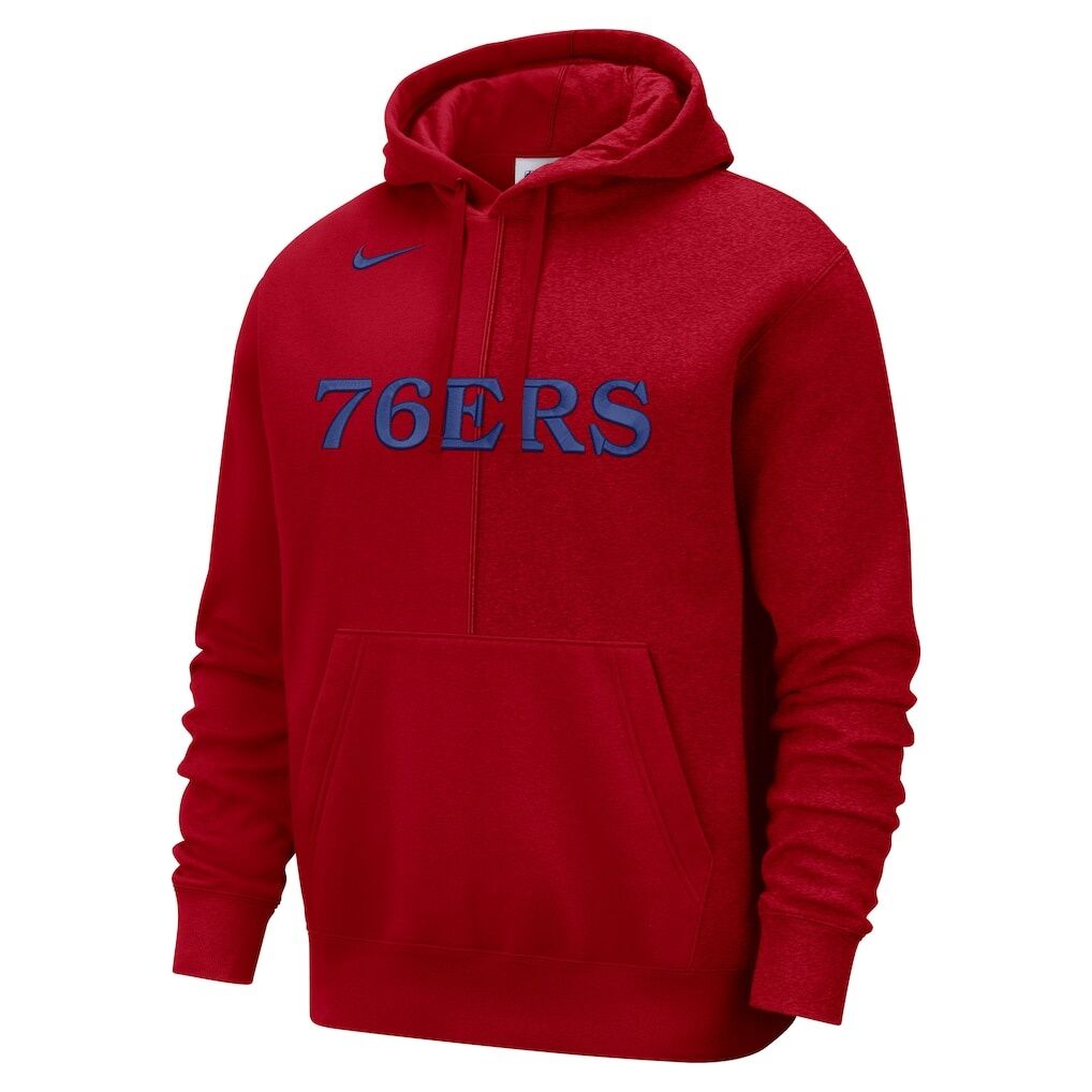 Philadelphia 76ers Nike Courtside Versus Stitch Split Pullover Hoodie