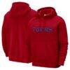 Philadelphia 76ers Nike Courtside Versus Stitch Split Pullover Hoodie - Red - Front View