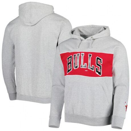 Chicago Bulls Fashion7 Wordmark French Terry Pullover Hoodie - - Front View