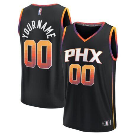 Phoenix Suns Fashion7 Fast Break Custom Replica Jersey - Black - - Front View